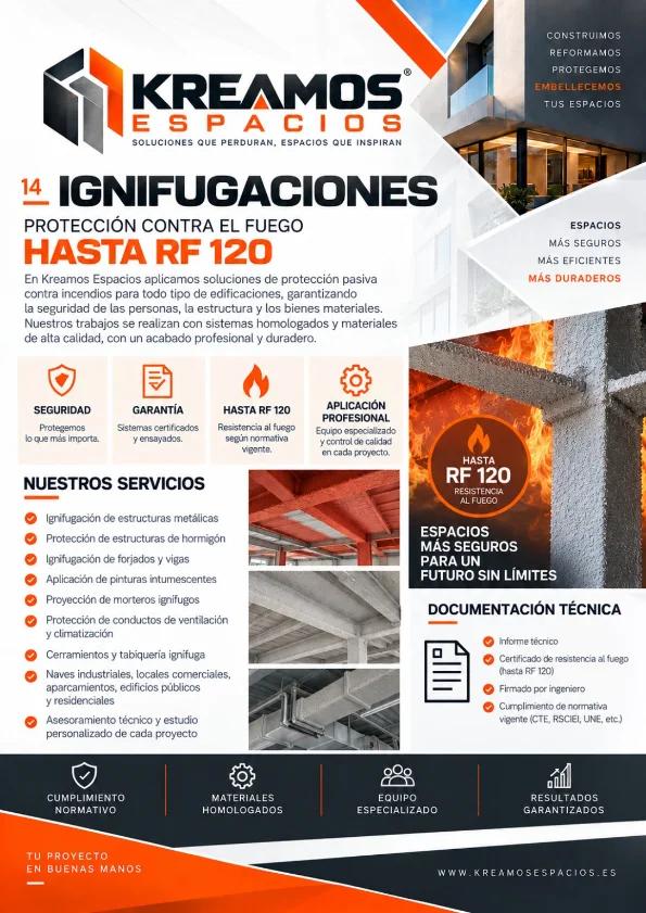Ignifugaciones (Protección contra el Fuego) - Kreamos Espacios