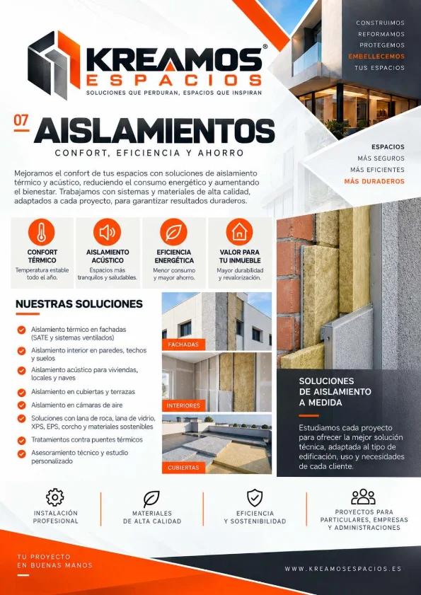 Aislamientos (Térmicos y Acústicos) - Kreamos Espacios